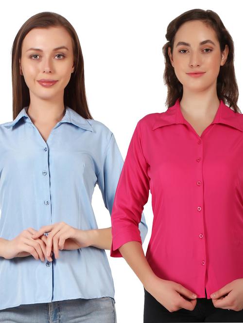 pack of 2 solid collared shirt - 20505467 - Very Small Image - 1