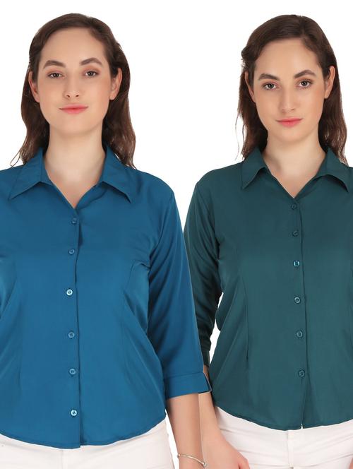 pack of 2 solid collared shirt - 20505516 - Very Small Image - 1
