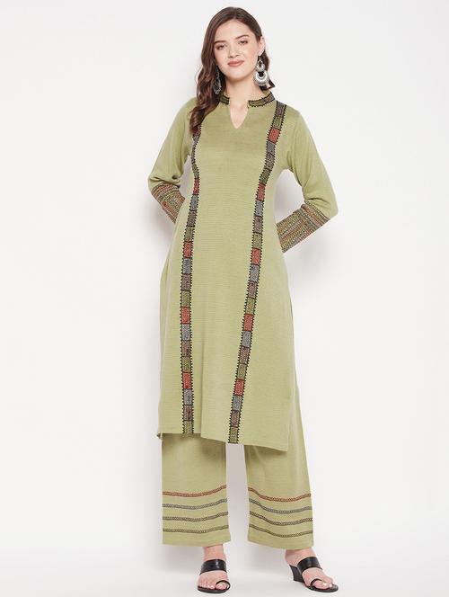 embroidered kurta palazzo set - 20506656 - Very Small Image - 1