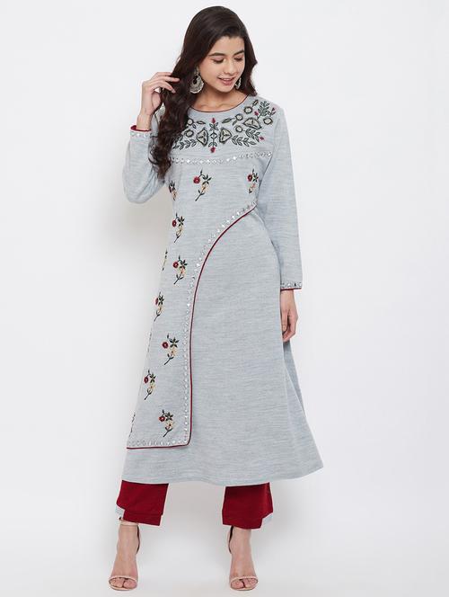 embroidered kurta pant set - 20506668 - Very Small Image - 1