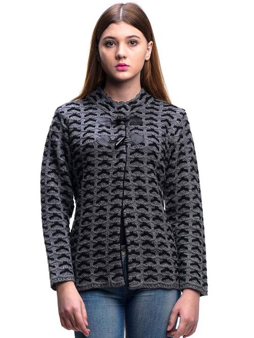 women grey wool blend cardigan - 20506874 - Very Small Image - 1