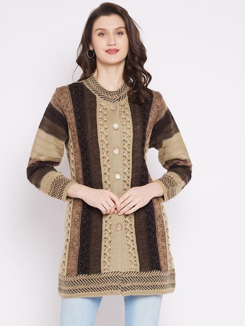 women multi colored striped cardigan - 20507036 - Very Small Image - 1