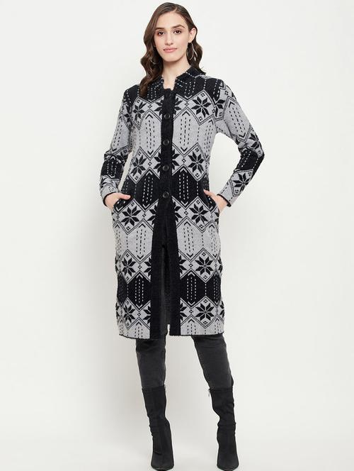 women multi colored wool blend cardigan - 20507228 - Very Small Image - 1