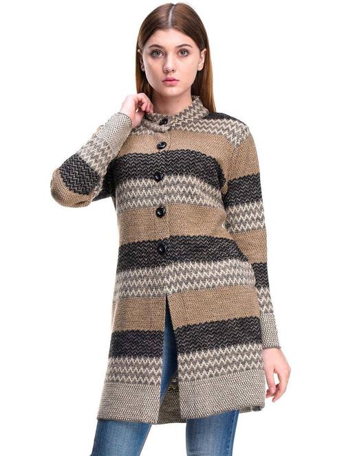 multi colored self designed woolen cardigan - 20507278 - Very Small Image - 1