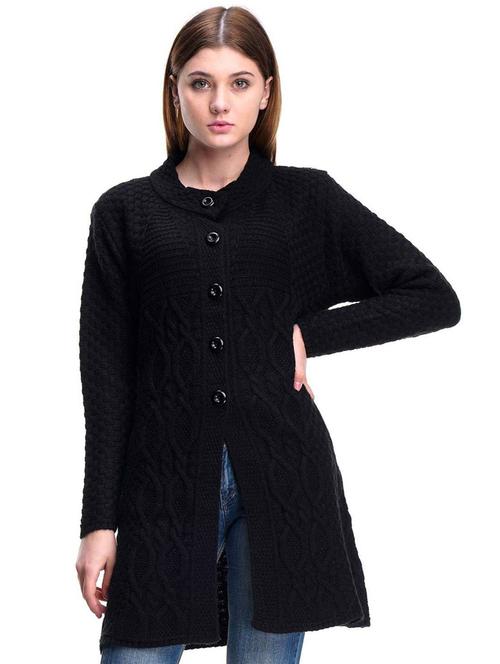 women black wool blend cardigan - 20507386 - Very Small Image - 1