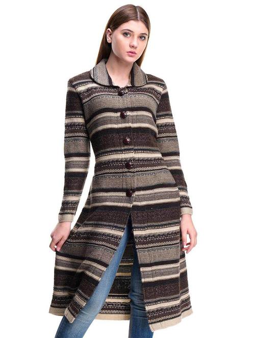 women multi colored wool blend cardigan - 20507407 - Very Small Image - 1