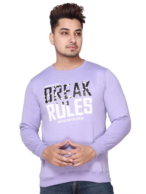 men typography print fleece sweatshirt - 20507498 - Very Small Image - 1