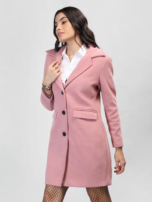 women pink solids regular overcoat - 20507783 - Very Small Image - 1