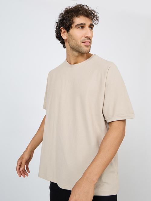 men beige cotton oversized t-shirt - 20508093 - Very Small Image - 1