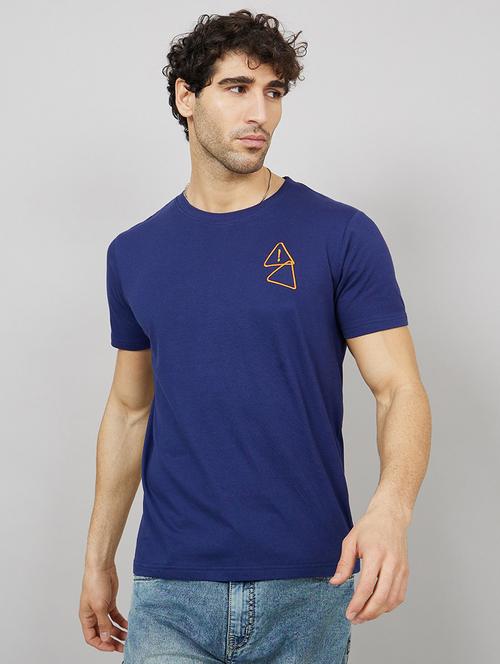 men navy blue cotton t-shirt - 20508213 - Very Small Image - 1