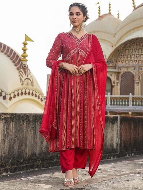 embellished printed suit set - 20508764 - Very Small Image - 1