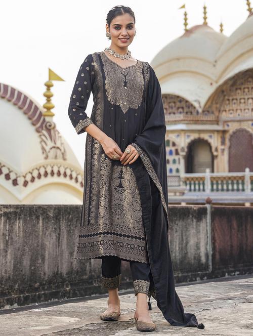 zari work self design suit set - 20508785 - Very Small Image - 1