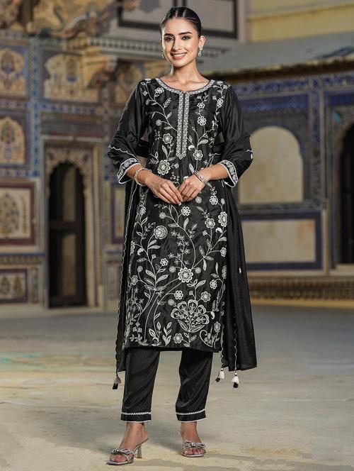 embroidered kurta pant with dupatta - 20508795 - Very Small Image - 1