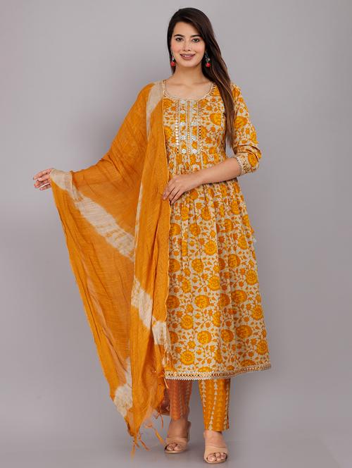 women printed kurta pant with dupatta set - 20509085 - Very Small Image - 1