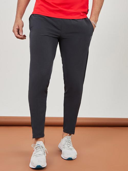 charcoal solid full length track pant - 20509299 - Very Small Image - 1