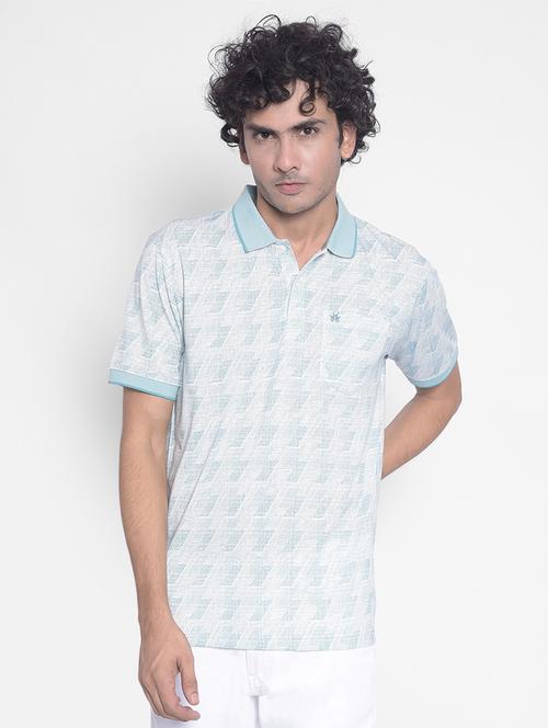 light blue polyester all over print tshirt - 20509809 - Very Small Image - 1