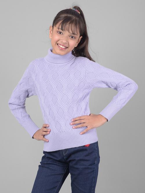 girls lavender viscose regular sweater - 20509845 - Very Small Image - 1