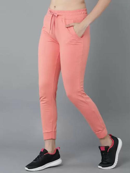 women peach cotton blend jogger - 20510823 - Very Small Image - 1