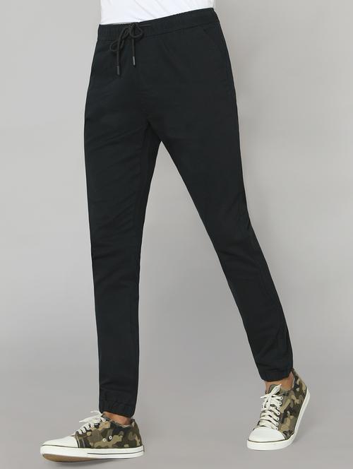 men black cotton casual trouser - 20511147 - Very Small Image - 1