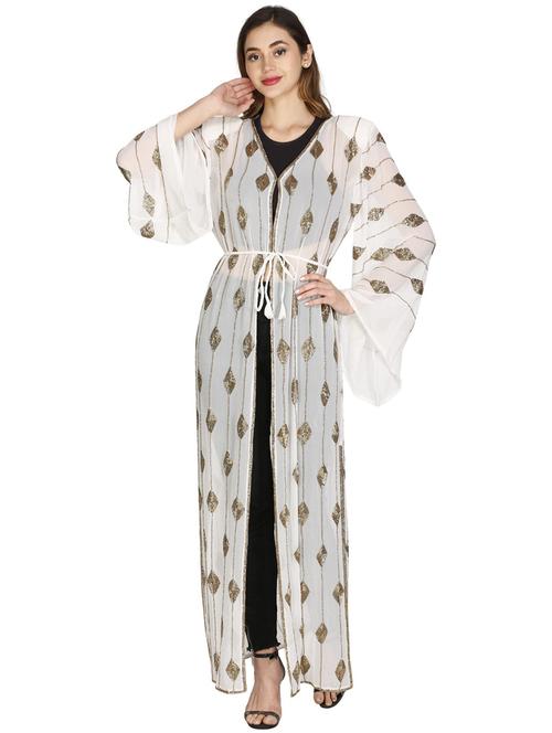women white georgette long shrug - 20512156 - Very Small Image - 1