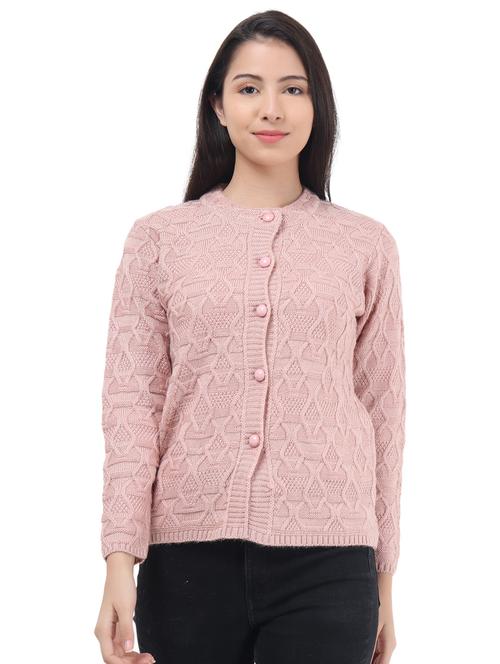 women self design woollen cardigan - 20512236 - Very Small Image - 1