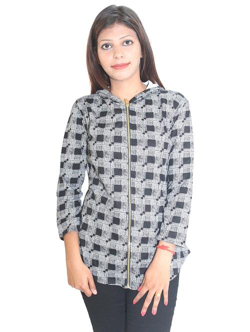 grey long sleeve hooded sweatshirt - 20512411 - Very Small Image - 1