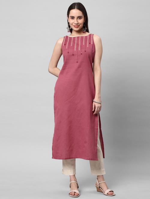 pink sleeveless straight kurta - 20512824 - Very Small Image - 1