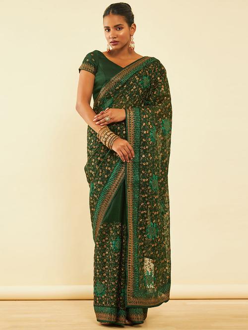 women's embroidered saree - 20512938 - Very Small Image - 1