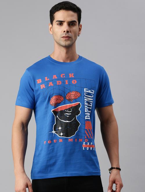 men round neck front print t-shirt - 20520328 - Very Small Image - 1