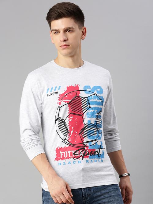 men round neck front print t-shirt - 20520365 - Very Small Image - 1