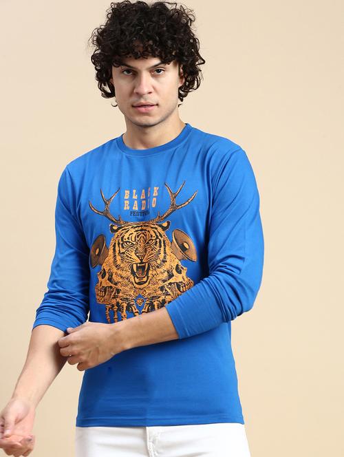 men round neck front print t-shirt - 20520395 - Very Small Image - 1