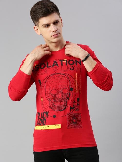 men round neck front print t-shirt - 20520398 - Very Small Image - 1