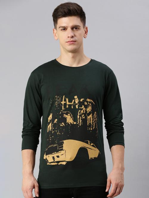 men round neck front print t-shirt - 20520407 - Very Small Image - 1