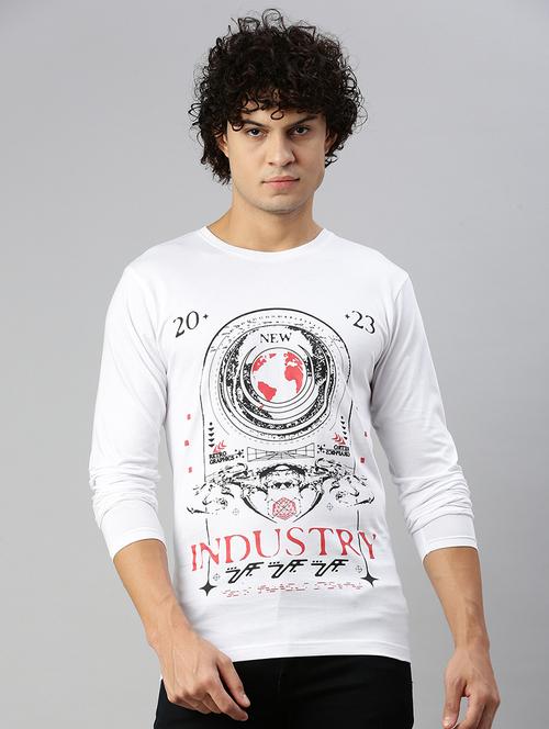 men round neck front print t-shirt - 20520410 - Very Small Image - 1