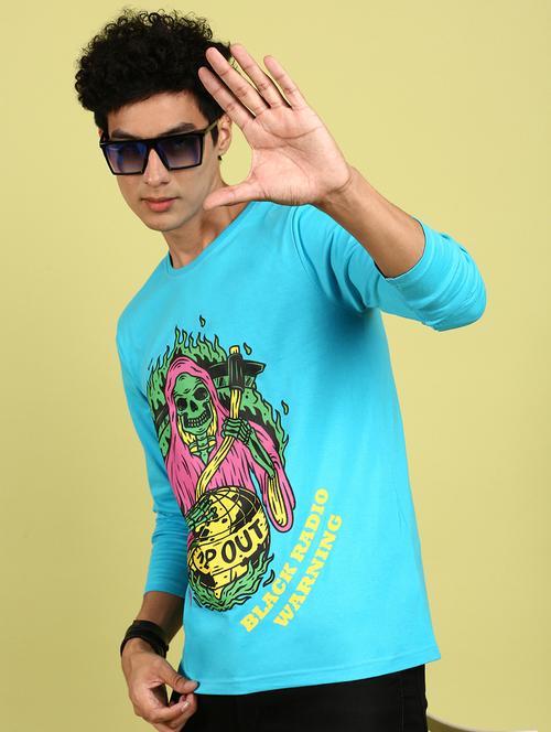 men round neck front print t-shirt - 20520420 - Very Small Image - 1