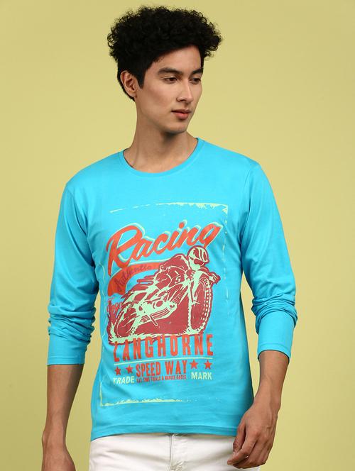 men round neck front print t-shirt - 20520421 - Very Small Image - 1