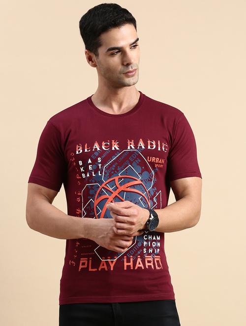 men round neck front print t-shirt - 20520493 - Very Small Image - 1