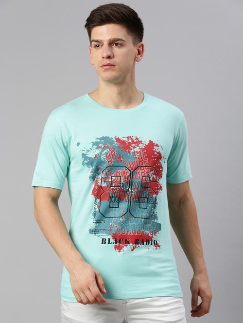 men round neck front print t-shirt - 20520505 - Very Small Image - 1