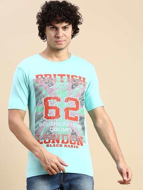 men round neck front print t-shirt - 20520509 - Very Small Image - 1