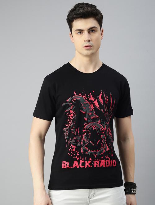 men round neck front print t-shirt - 20520516 - Very Small Image - 1