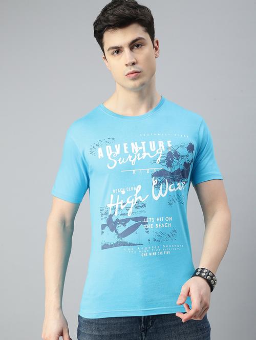 men round neck front print t-shirt - 20520553 - Very Small Image - 1