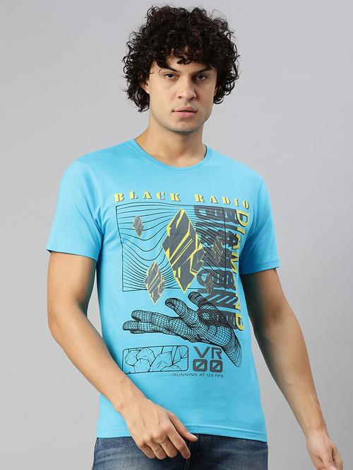 men round neck front print t-shirt - 20520554 - Very Small Image - 1