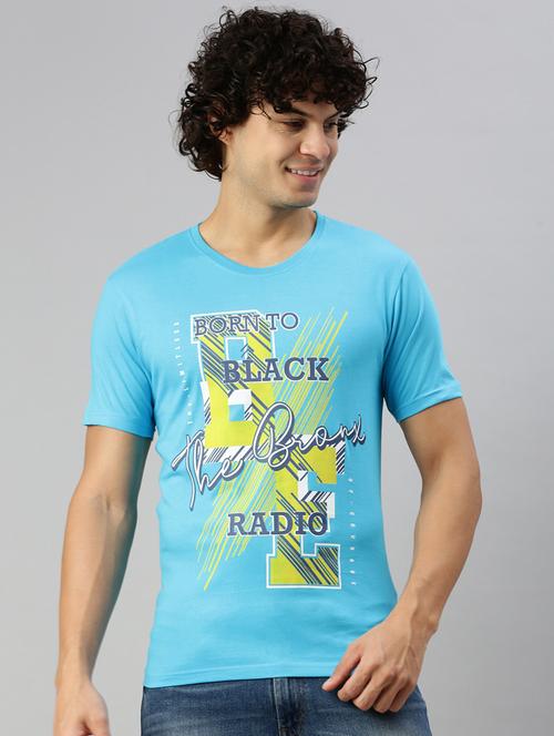 men round neck front print t-shirt - 20520556 - Very Small Image - 1