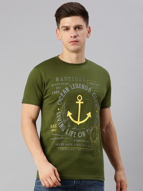 men regular fit front print round neck short sleeve t-shirt - 20520592 - Very Small Image - 1