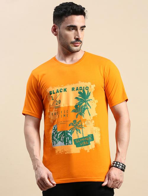 men round neck front print t-shirt - 20520601 - Very Small Image - 1