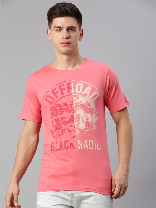 men round neck front print t-shirt - 20520613 - Very Small Image - 1