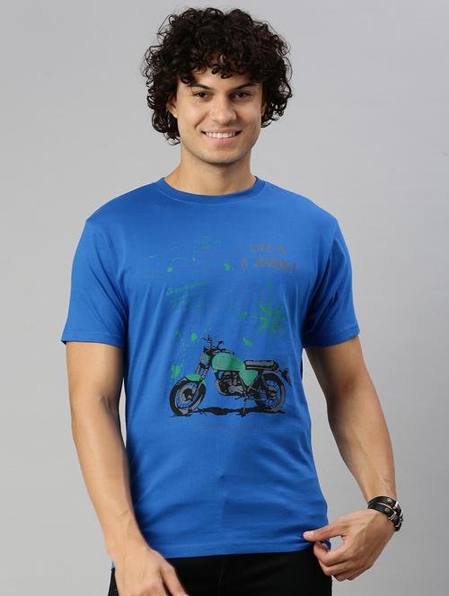 men round neck front print t-shirt - 20520622 - Very Small Image - 1