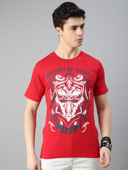 men regular fit front print round neck short sleeve t-shirt - 20520632 - Very Small Image - 1
