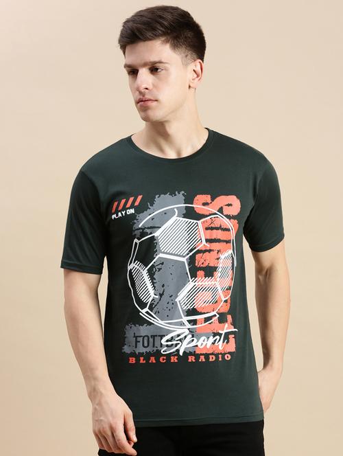 men round neck front print t-shirt - 20520651 - Very Small Image - 1