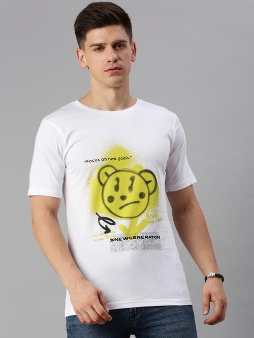 men round neck front print t-shirt - 20520676 - Very Small Image - 1